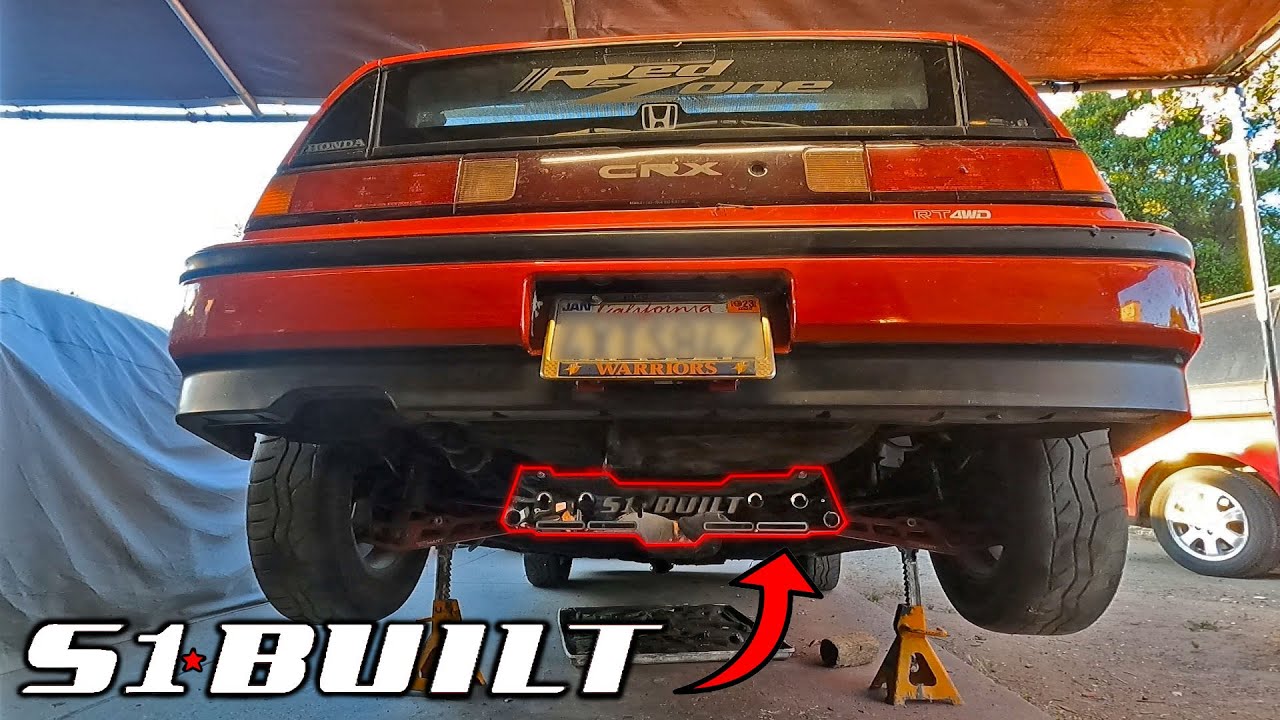 Красный полноприводный CRX получает крепление заднего дифференциала S1BUILT Delta 7!!