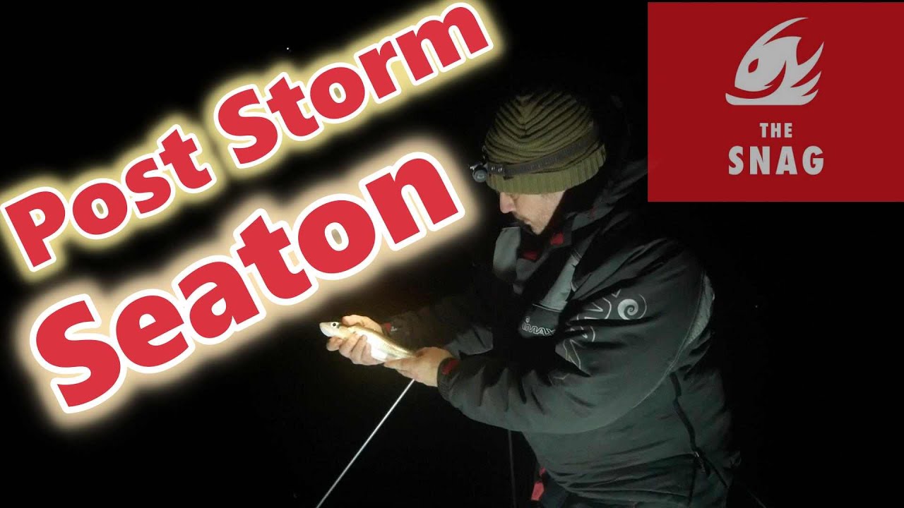 Shore fishing Post Storm Seaton UK