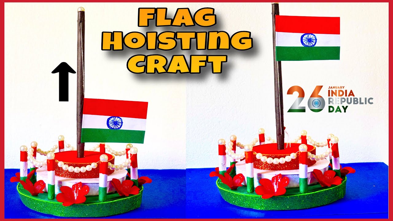 How to Make Republic Day Flag Hoisting Model 🇮🇳 Easy Paper Craft Tutorial// #diy #craft 