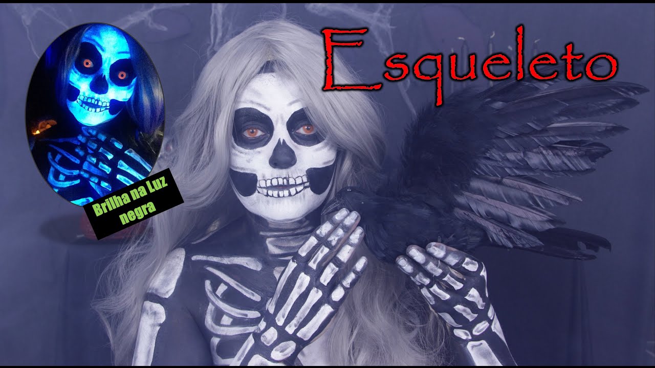SKELETON MAKEUP TUTORIAL-  MAQUIAGEM DE CAVEIRA  -  MAQUIAGEM ARTÍSTICA