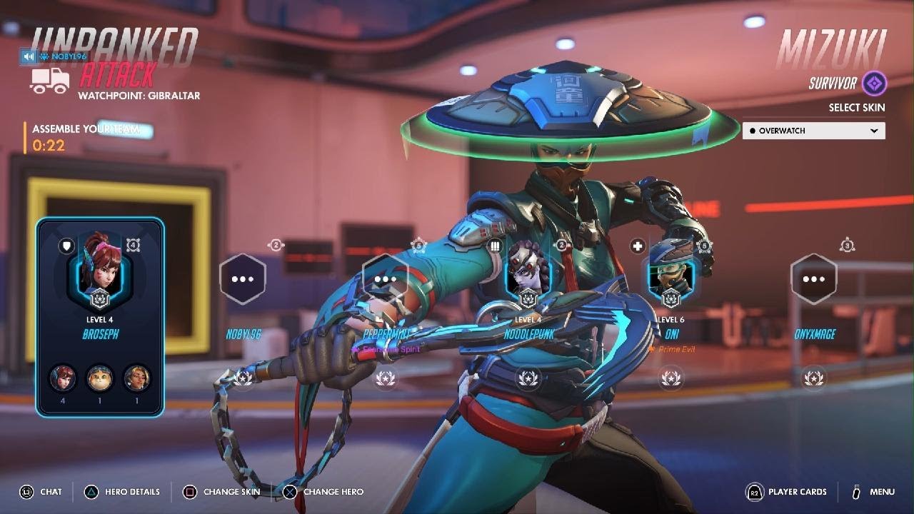 Overwatch online match Trying out new playable character MIZUKI