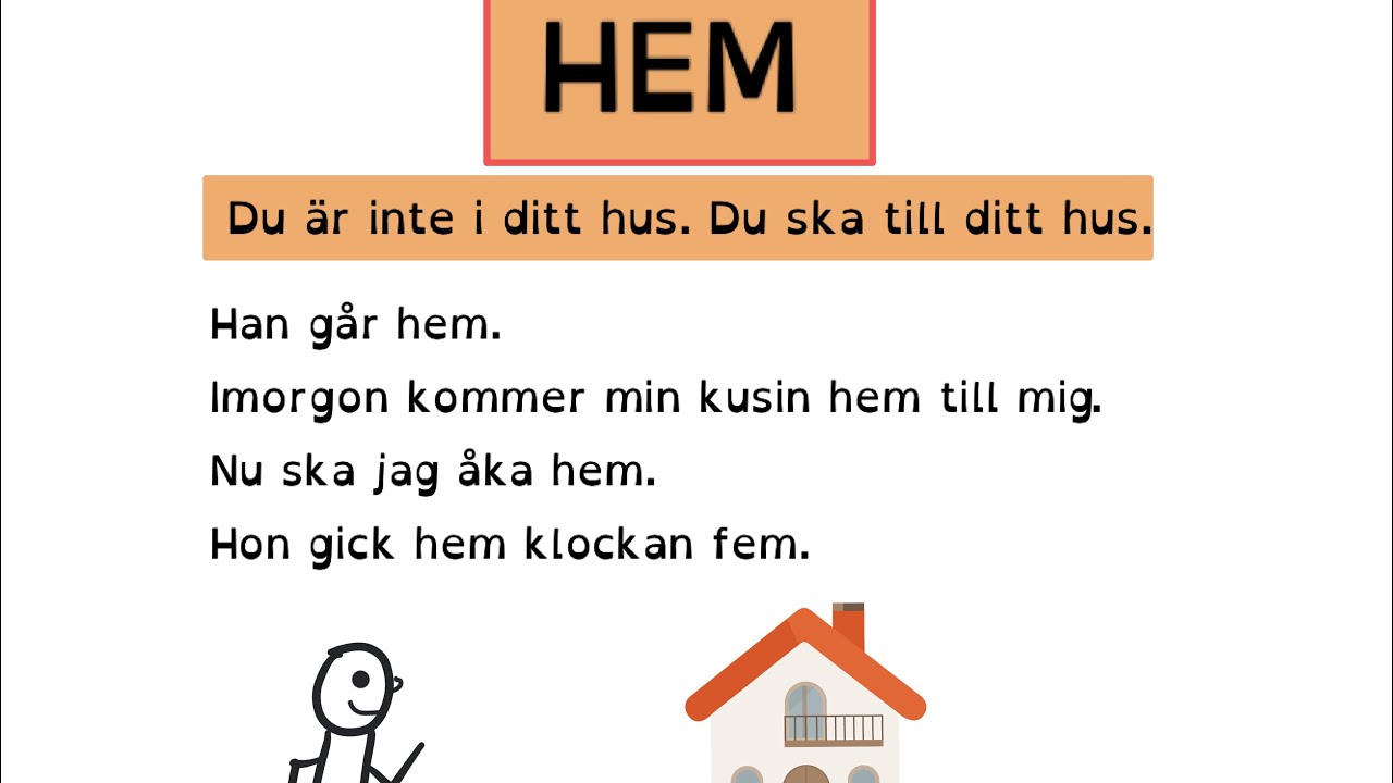 How to Learn Swedish HEM, HEMMA, HEMIFRÅN