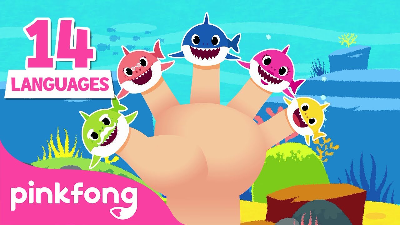 SHARK FINGER FAMILY in 14 languages｜+Compilation｜Pinkfong! Canzoni per Bambini
