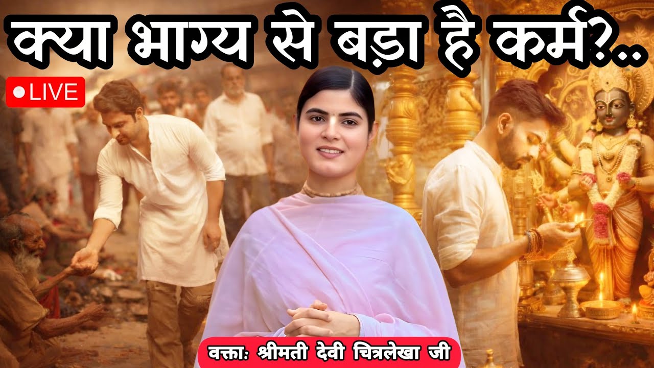 क्या भाग्य से बड़ा है कर्म?....| Devi chitralekha ji
