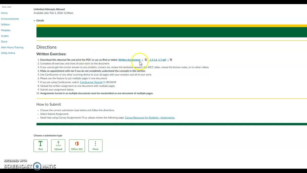 MTH 192 How to Navigate the Canvas Classroom W26