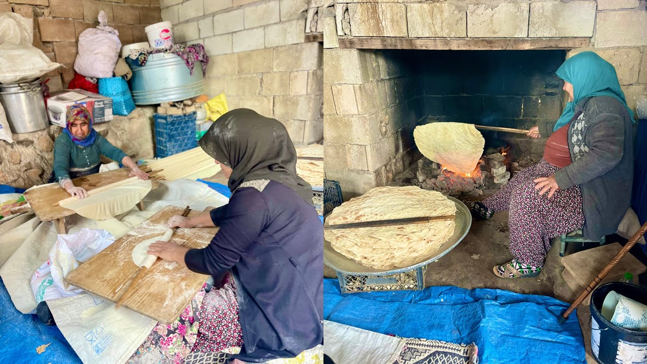 MİS GİBİ RAMAZAN AYI YUFKA EKMEK YAPIMI BAŞLADI | KÖY HAYATI İFTAR KÖY EKMEĞİ