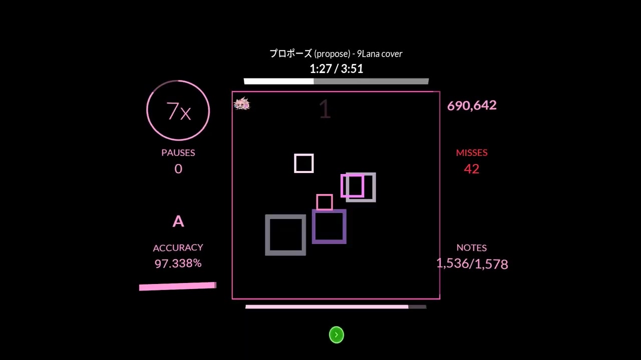Rhythia | natori - プロポーズ / 9lana cover (Speed+, 96.096%)