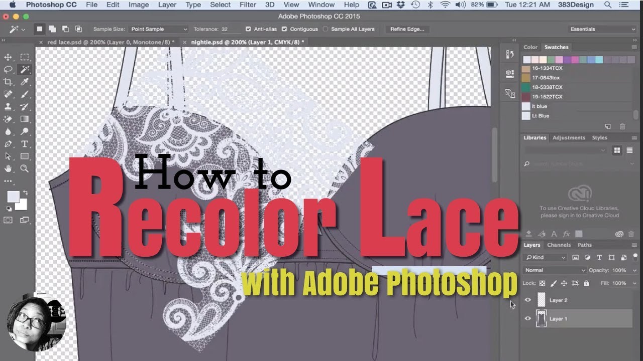 How to Recolor Lace for a Fashion Design Sketch in Adobe Photoshop