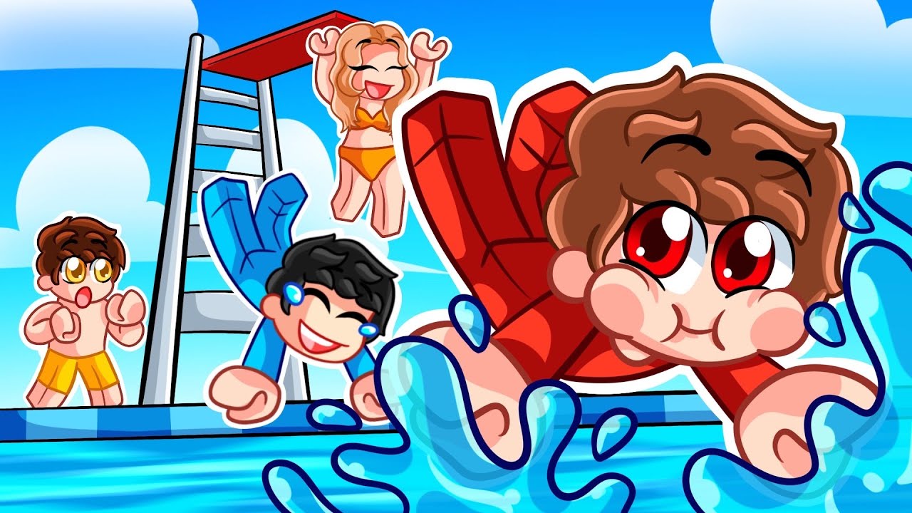SUBE y SALTA a la PISCINA GIGANTE en Roblox!