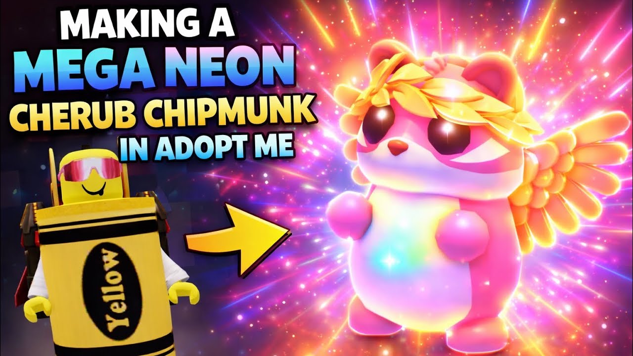 MAKING A MEGA NEON CHERUB CHIPMUNK IN ADOPT ME!!! (Late post)