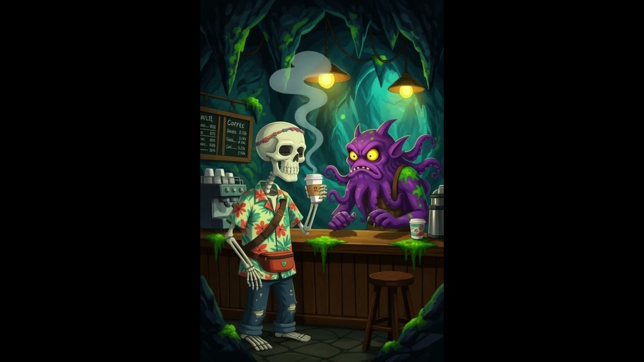 When a Skeleton Visits a Monster Caf&eacute; 😂 | Funny 3D Animation