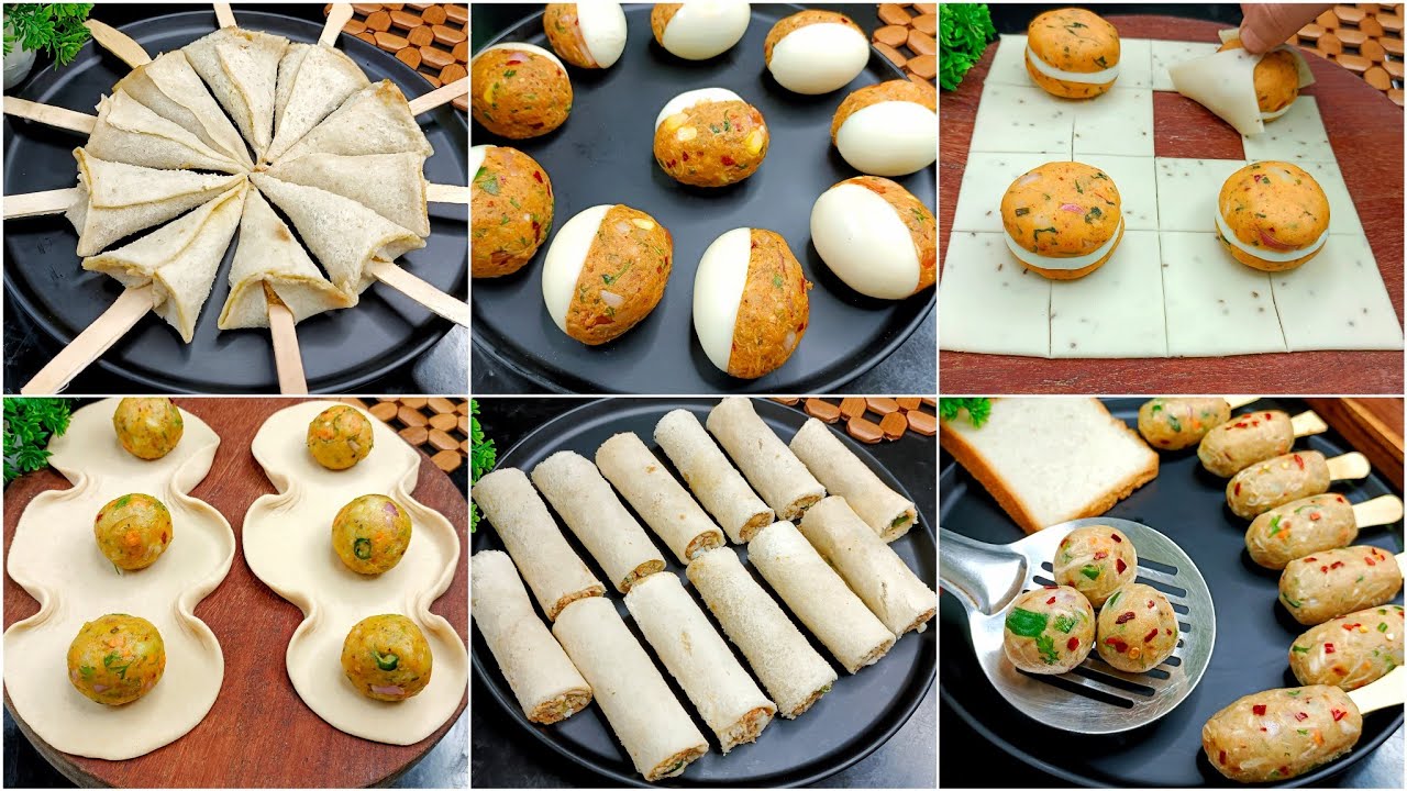 6 Unique Snacks Recipes | Bread Snacks Recipes | New Snacks Recipes | Egg Snacks | New Recipe