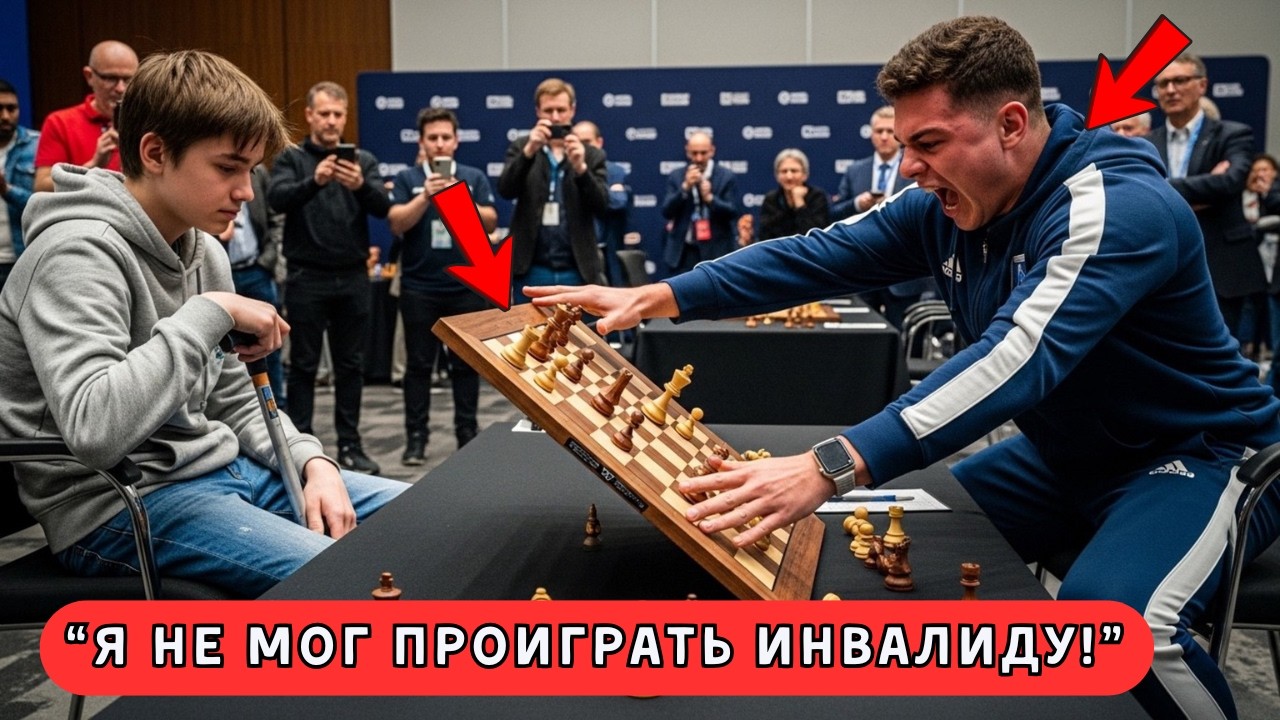 БЕДНЫЙ МАЛЬЧИК С ДЦП поставил мат СЫНУ МИЛЛИОНЕРА. Тот опрокинул доску в ярости…