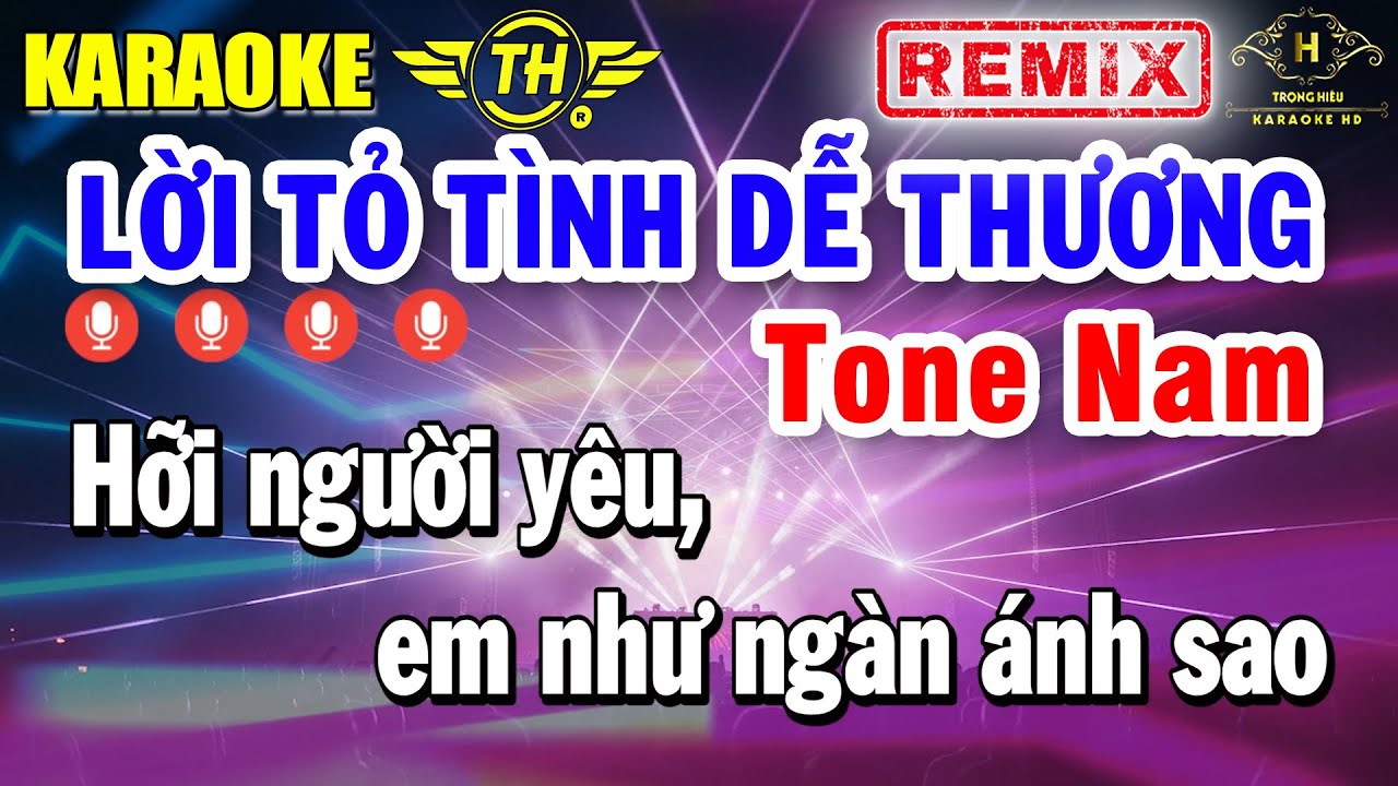 Lời Tỏ Tình Dễ Thương Karaoke Tone Nam Remix ( Dm ) Nhạc Sống Quá Sung | Trọng Hiếu