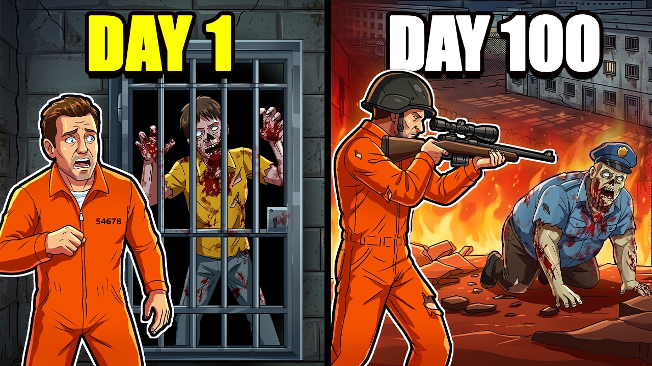 I Spent 100 Days INSIDE a Prison in a Zombie Apocalypse in 7 Days to Die