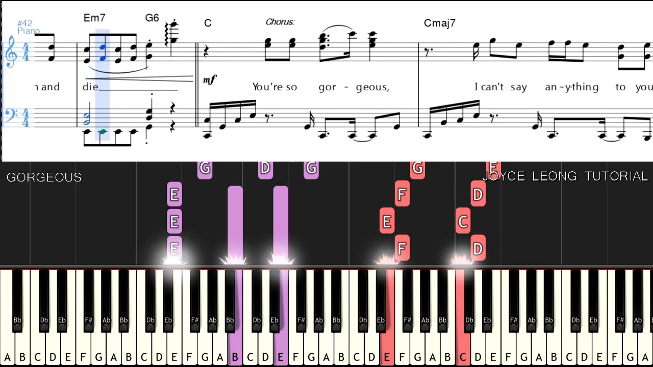 Taylor Swift - Gorgeous - Tutorial & Sheets