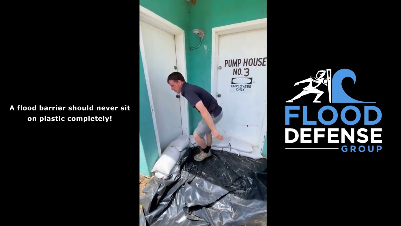 How to protect your door from flooding with sand bags and Plastic Sheeting - Sealing Flood Barriers