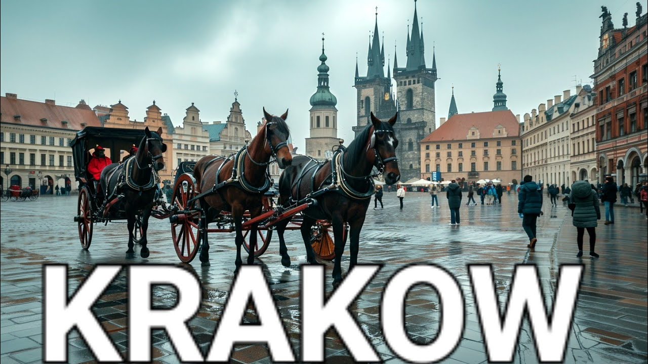 🇵🇱 POLISH STREET FOOD, KRAKOW WALKING TOUR, POLAND WINTER WALK, 4K HDR