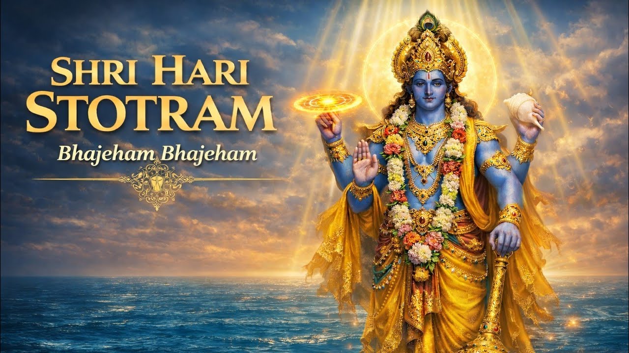 Shri Hari Stotram | Bhajeham Bhajeham | Peaceful Vishnu Bhajan for Shanti & Protection