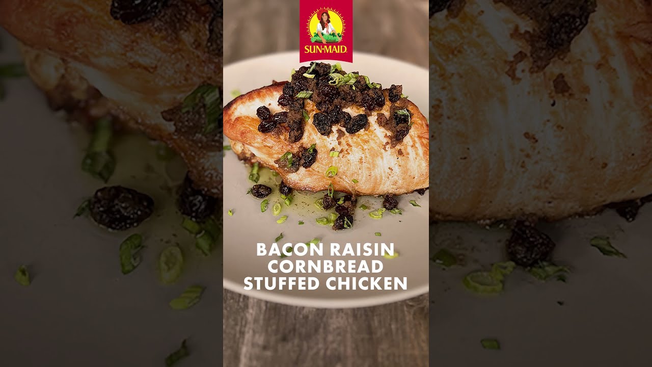 Sun-Maid | Holidays 2023 Bacon Raisin Cornbread Stuffed Chicken Breast
