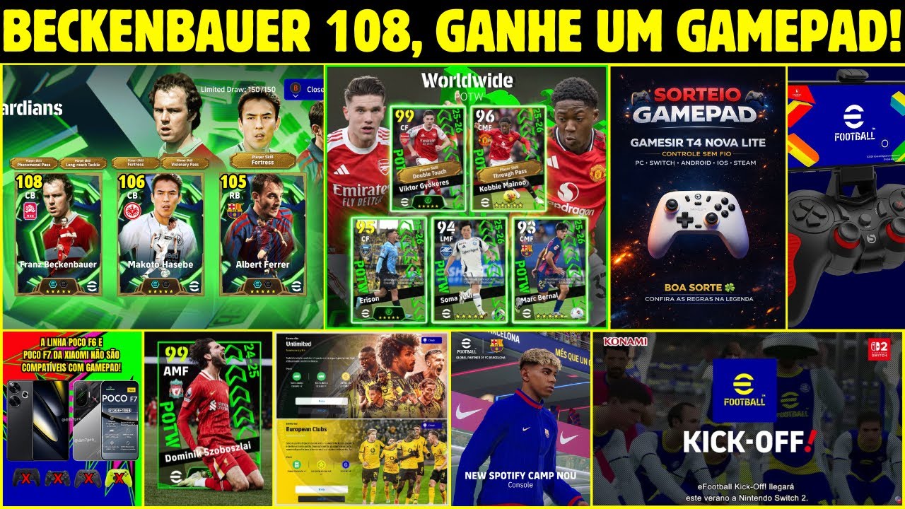 🚨 BECKENBAUER 108 CONFIRMADO! 😱 NOVO CAMP NOU, GAMEPAD GR&Aacute;TIS, POTW | eFOOTBALL 2026