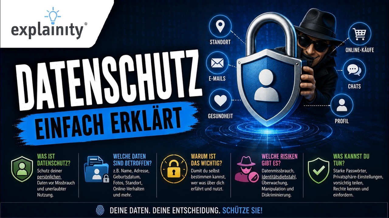 Datenschutz einfach erklärt (explainity® Erklärvideo)