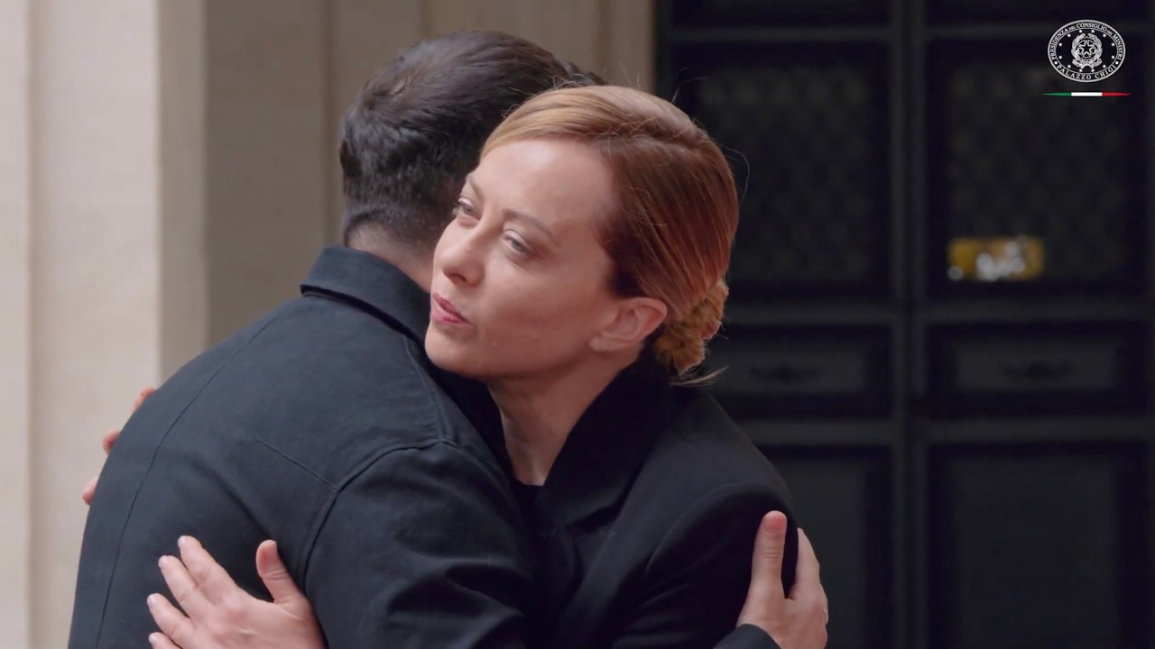 GIORGIA MELONI RICEVE ZELENSKY A PALAZZO CHIGI