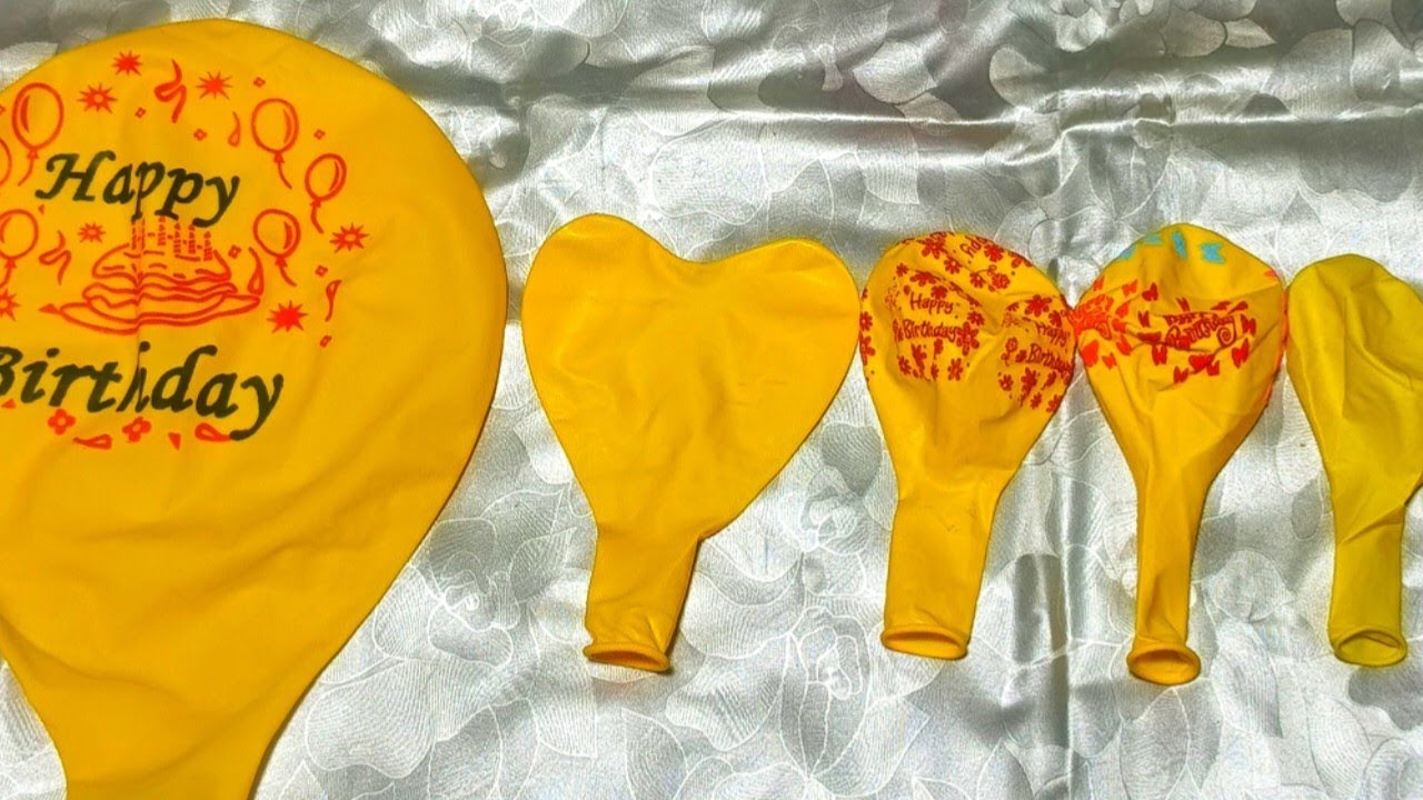 Satisfying ASMR Yellow Happy Birthday 🎈 Mini Balloon & Print Decoration