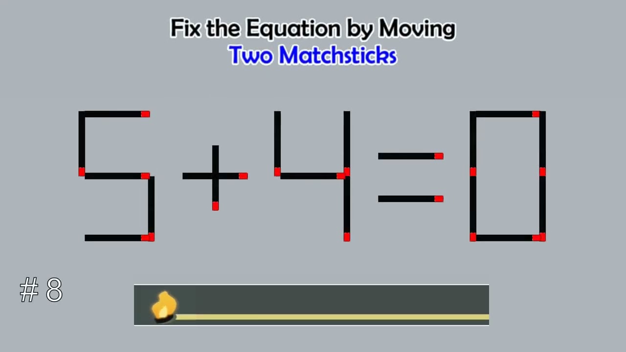 Matchstick Studio #  | Fix the math equation by moving one or two matchsticks |Logic puzzles