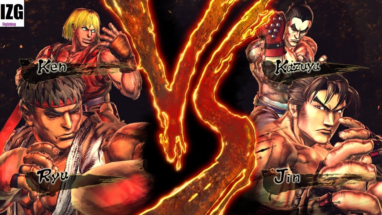 Street Fighter X Tekken - Ryu & Ken vs Jin & Kazuya (Hardest AI)
