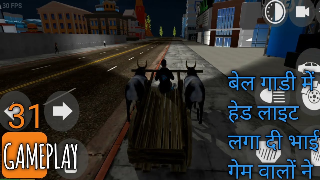 BAIL GADI ME HEAD LIGHT LAGA DI //INDIAN BIKE DRIVING 3D GAME PLAY 31 HINDI ME 
