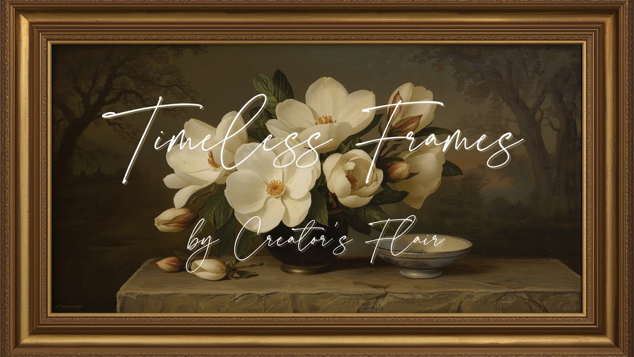 Framed Classical Floral 4K Artwork for TV | Elegant Ambient Art for Living Room