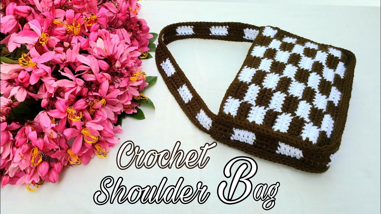 Crochet Checkerboard Shoulder Bag | DIY Shoulder bag | INDI DIY |