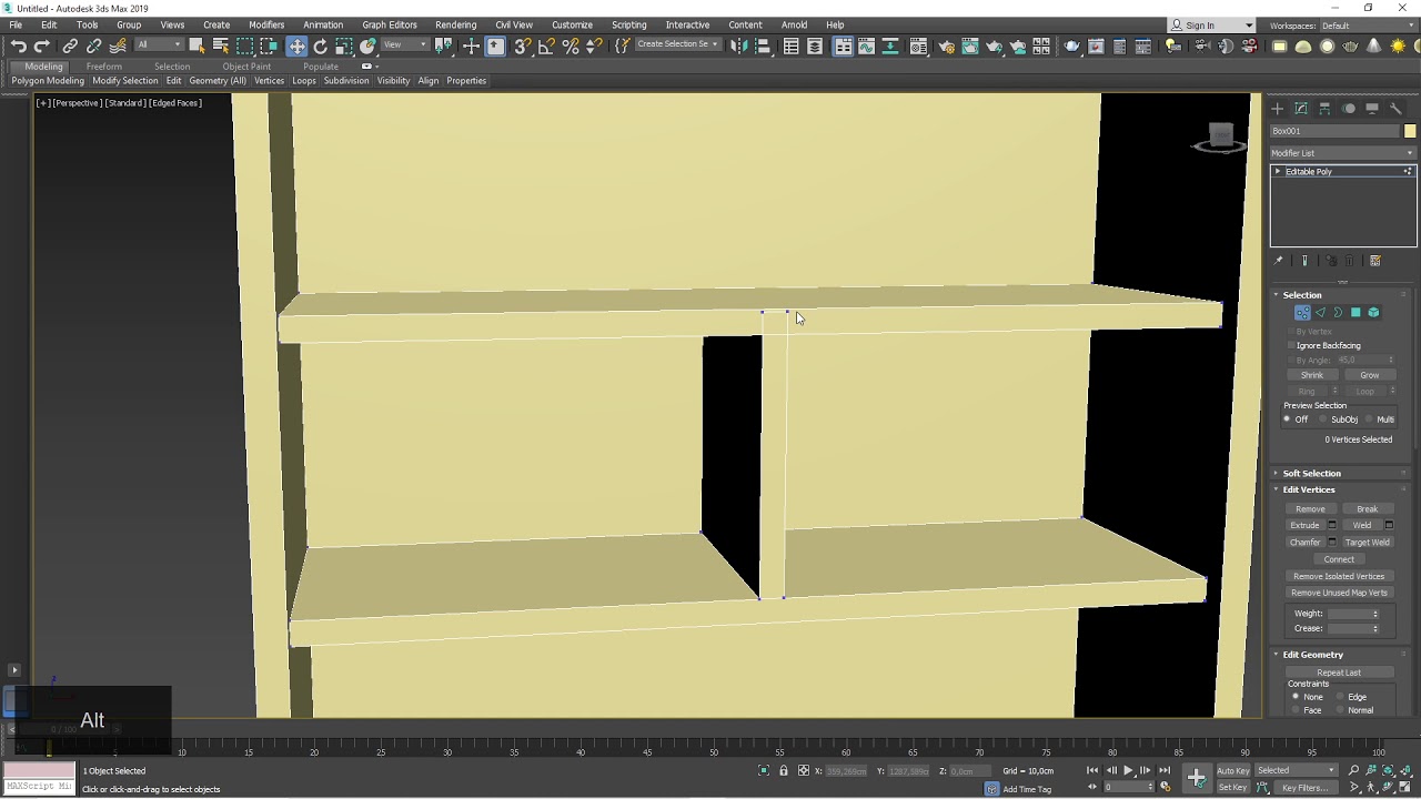 3Ds Max Mobilya Modelleme - &Uuml;r&uuml;n 3 (Basit Kitaplık)