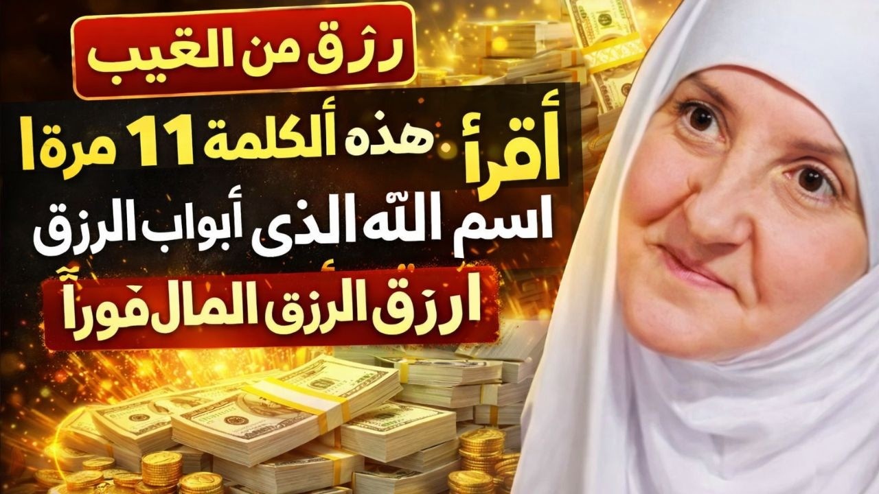 اقرأ هذه الكلمة 11 مرة | اسمُ الله الذي يفتح أبواب الرزق والمال فورًا | رزق من الغيب