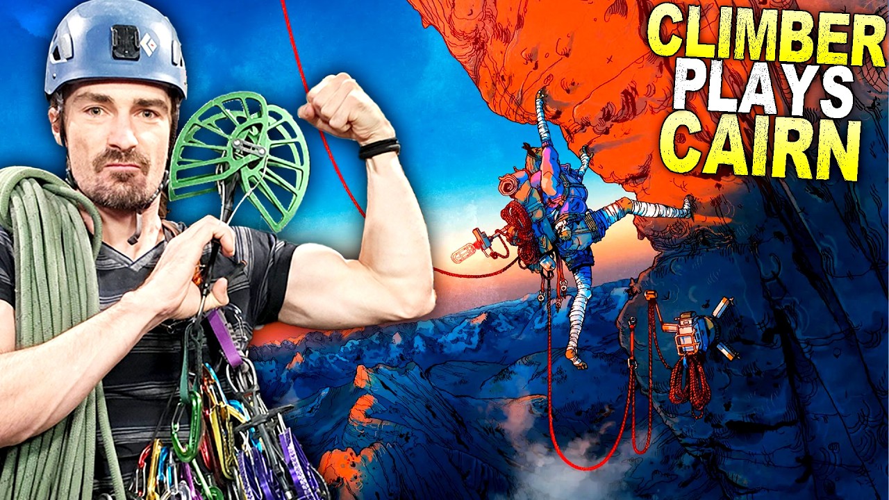 Real Rock Climber Plays CAIRN, a Rock Climbing Game.