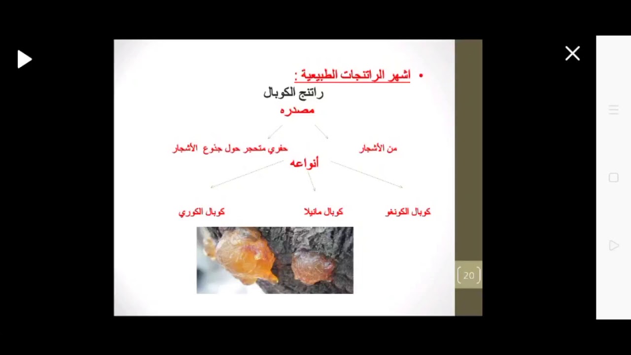 الصف الاول زخرفة واعلان تكنولوجياالخامات الدرس الثالث الراتنجات الطبيعية الفصل الدراسى الاول