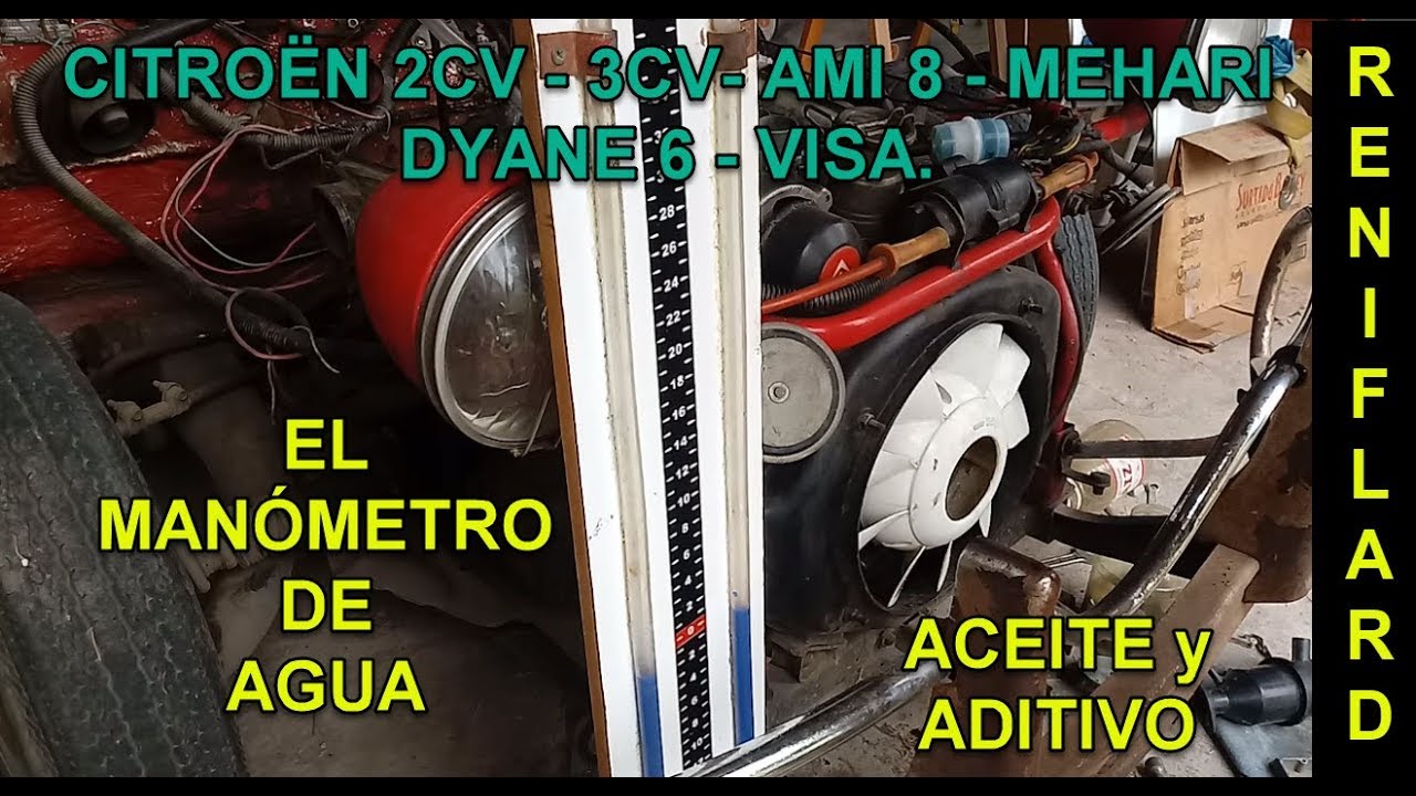 Control de RENIFLARD - Manómetro de Agua - Citroën 2CV - 3CV - Mehari - Ami 8 - Dyane 6 - Visa, Etc.