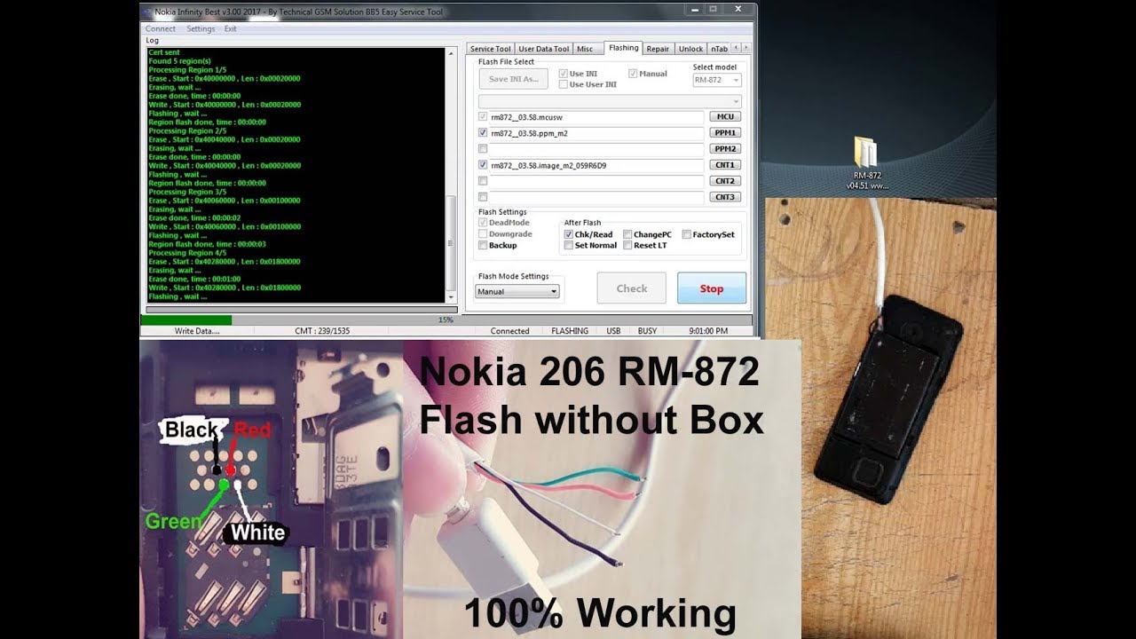How to flash Nokia 206 RM-872 Without box and cable Urdu/Hindi