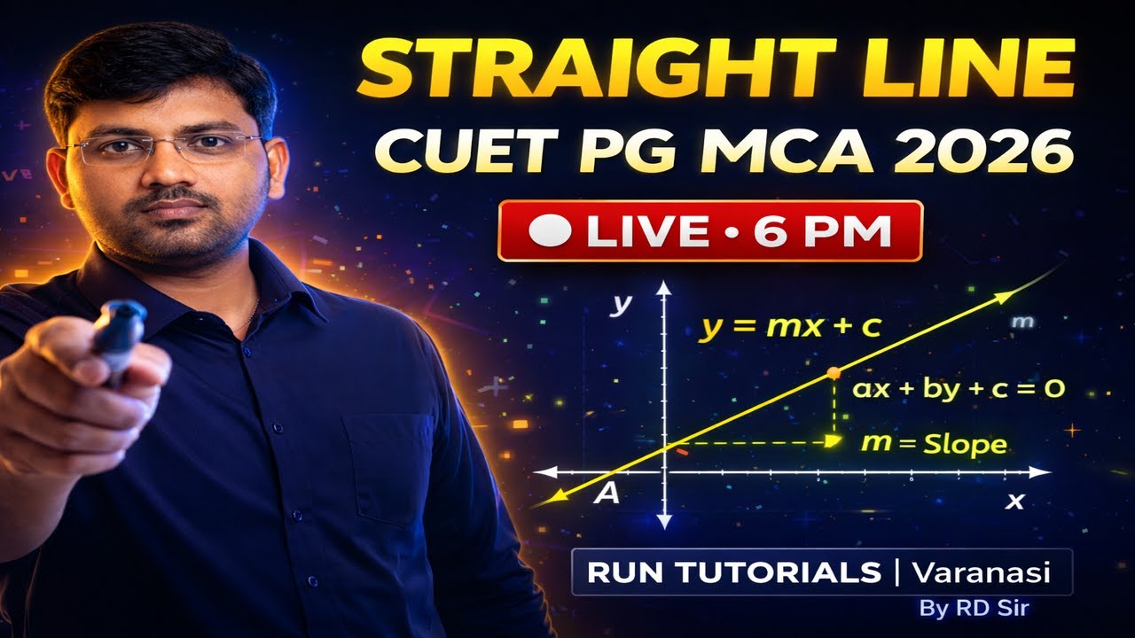 Straight Line Complete Concept | CUET PG MCA 2026 LIVE | Maths by RD Sir