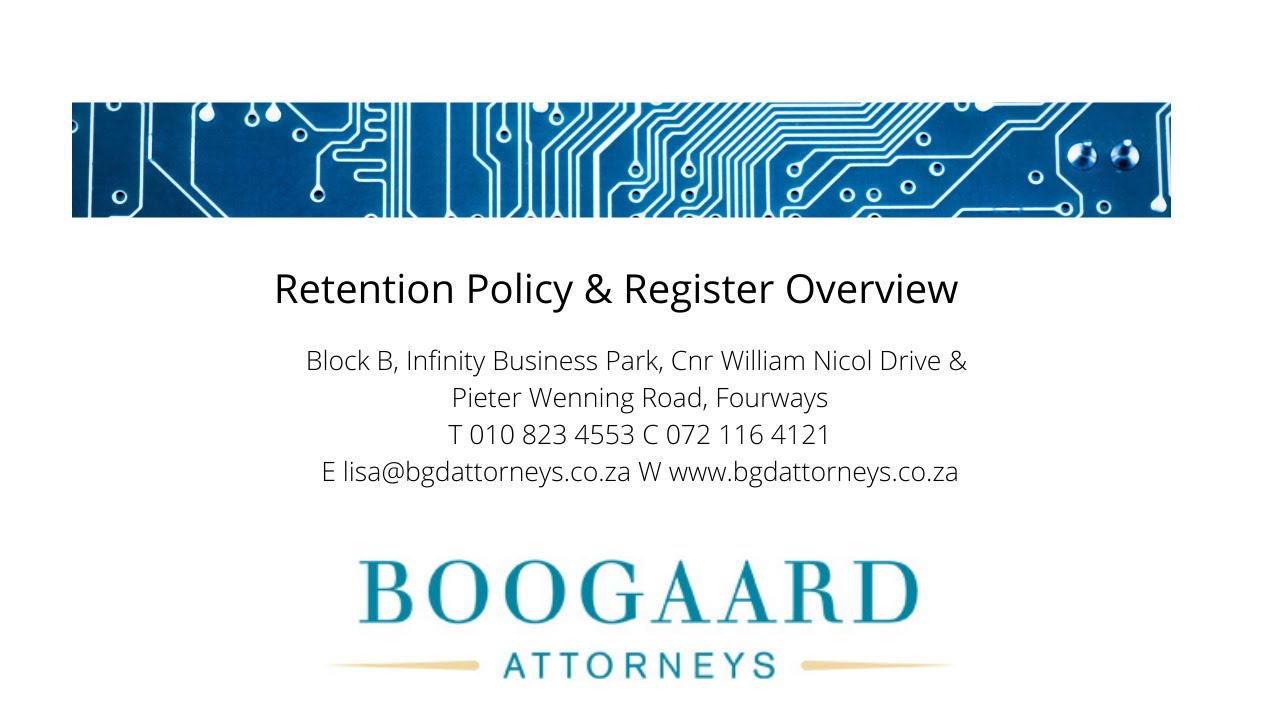 Retention Policy & Register