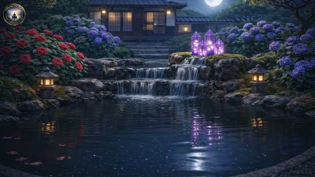 Midnight Peace 🌙 Soft Piano & Forest Water | Đêm Tĩnh Lặng & Tiếng Nước Chảy Rừng Sâu