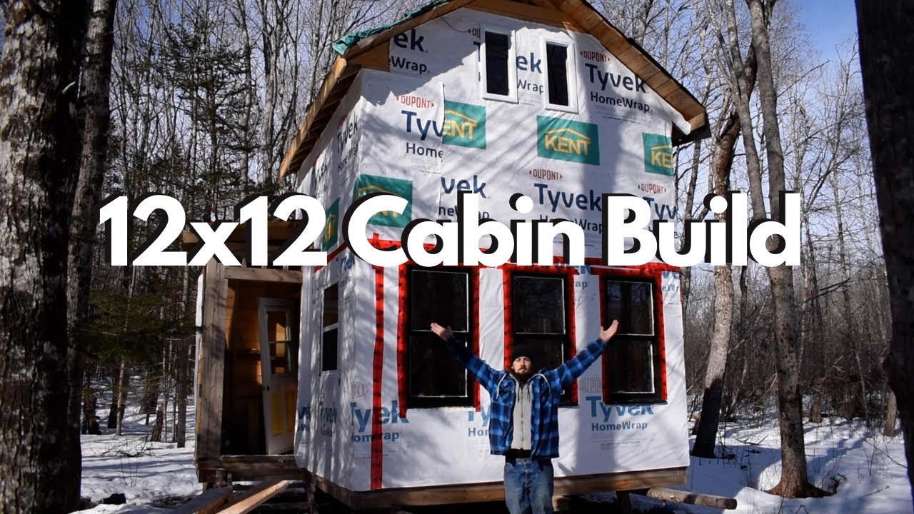 12x12 Tiny Cabin In The Woods Gets The First Wall Insulated