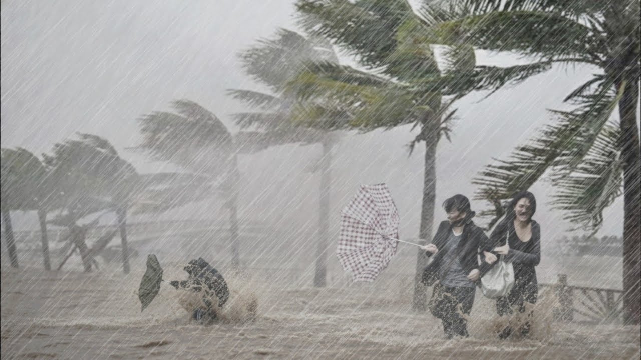Monster Typhoon Devastates Asia! Super Typhoon Hits a Cold Asian Countryside in Mountain