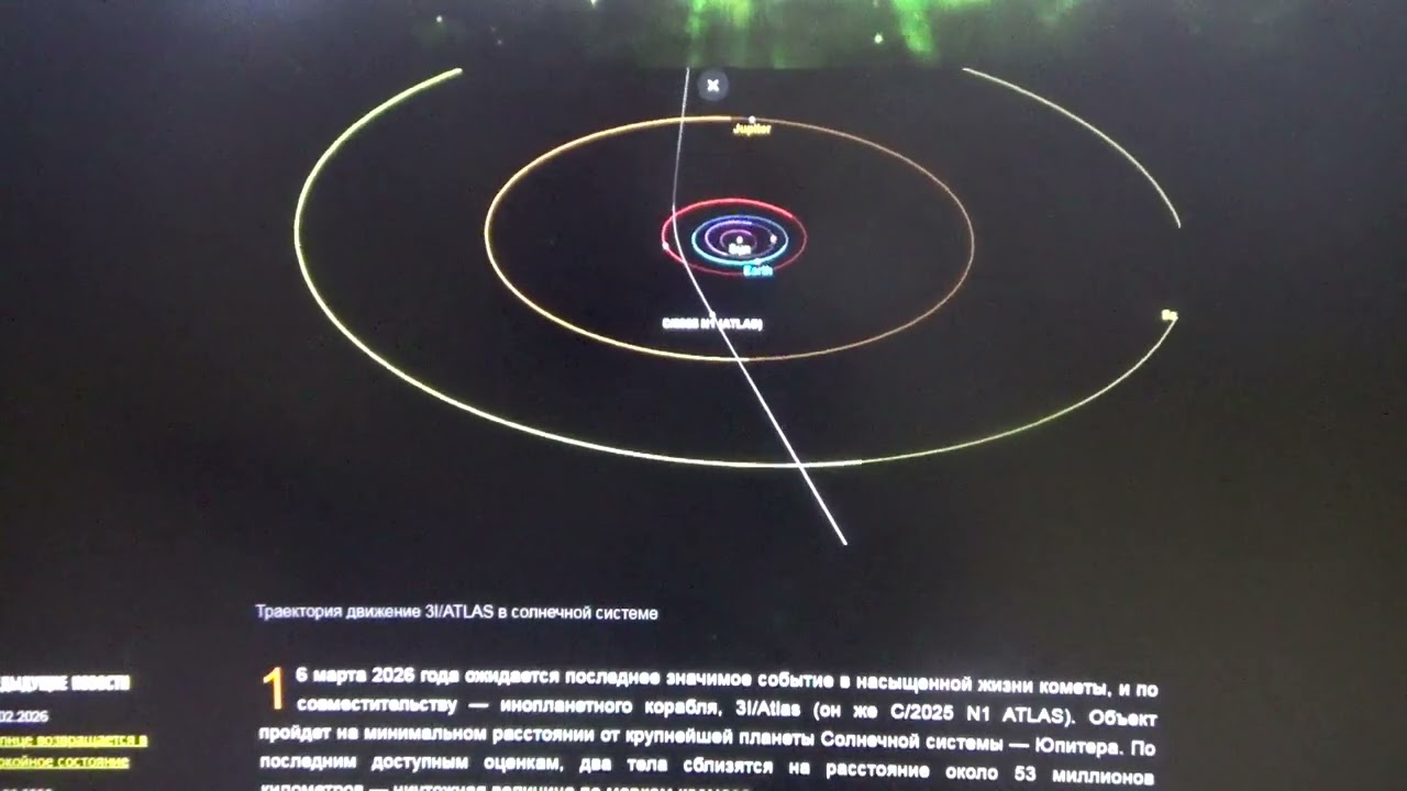 2 03 26 г  Объект 3IAtlas ровно через 2 недели пройдёт на минимальном расстоянии от Юпитера