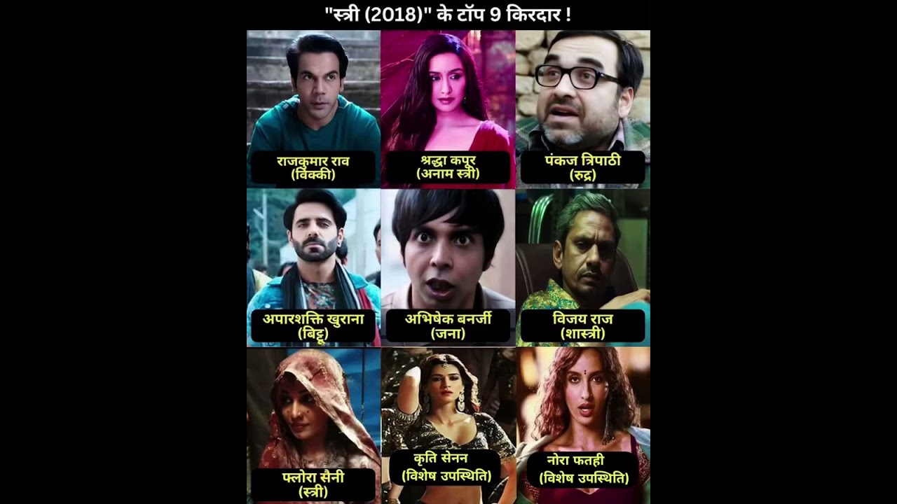 Stree 2018 movie ke top 9 Ceracter 