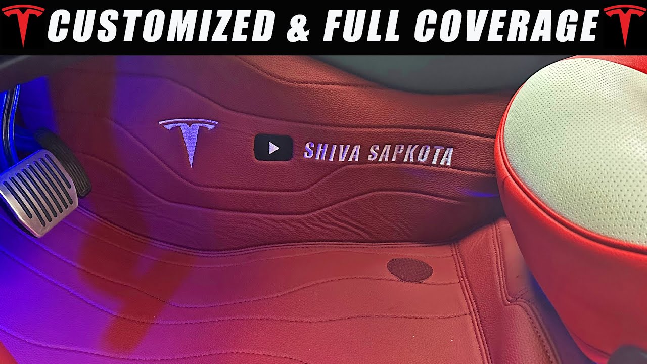 Customized Full Coverage Leather Floor Mats For Tesla Model 3/Y 2023
