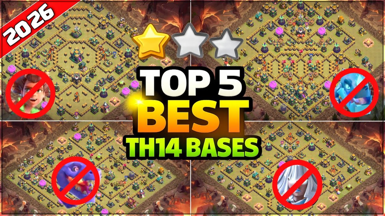 TOP 5! NEW BEST TH14 BASE Layout + Copy Link 2026 | Town Hall 14 (TH14) War Base | Clash Of Clans 