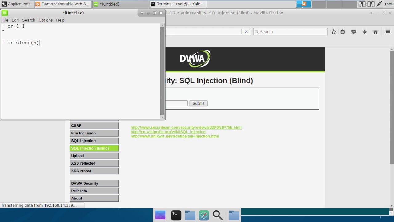 [low] DVWA Blind sql Injection