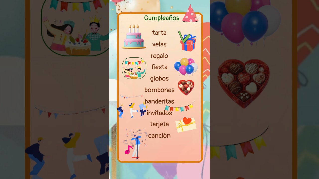 Palabras en español para el cumpleaños 